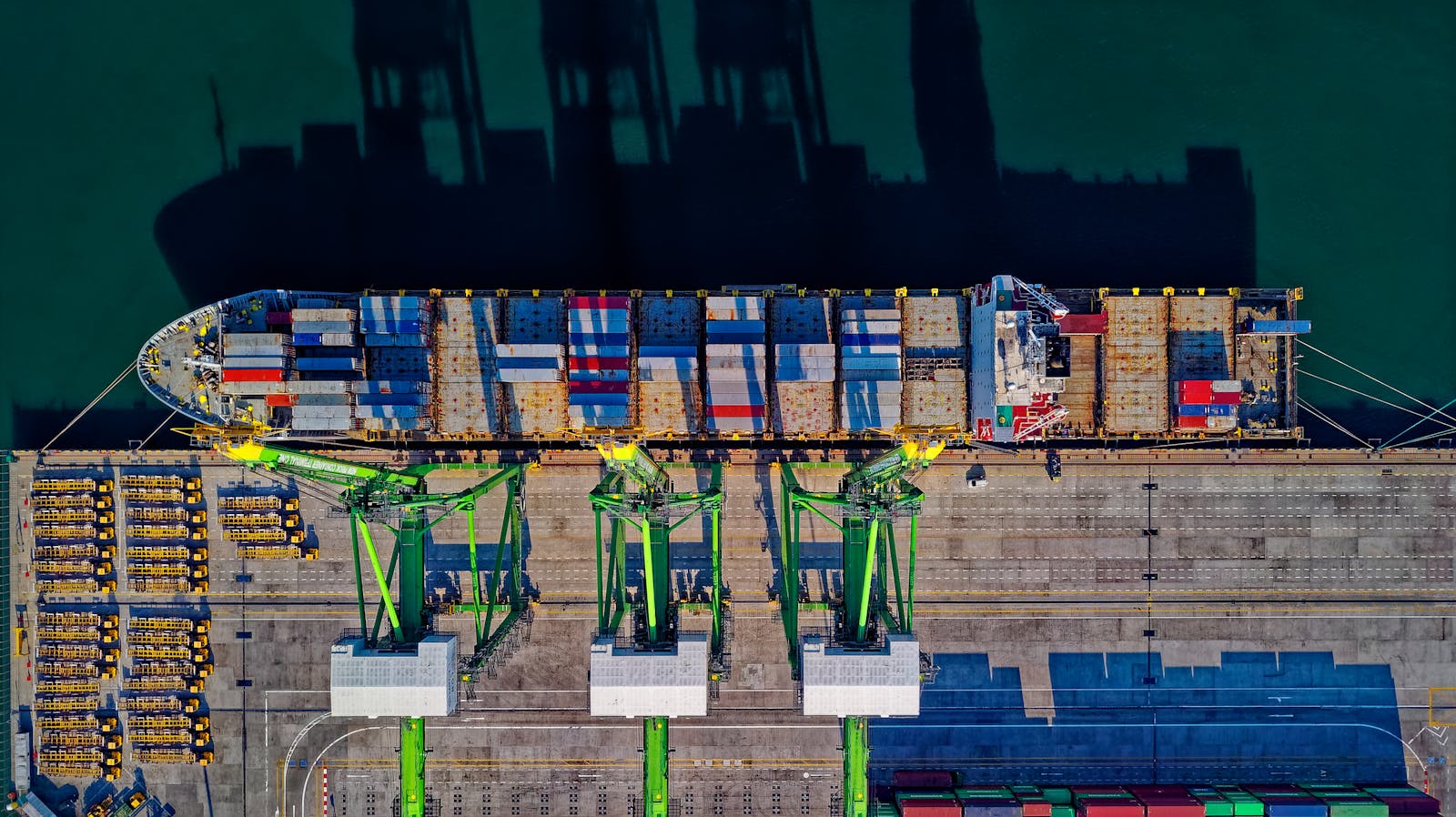 Cargo ship crossing the ocean