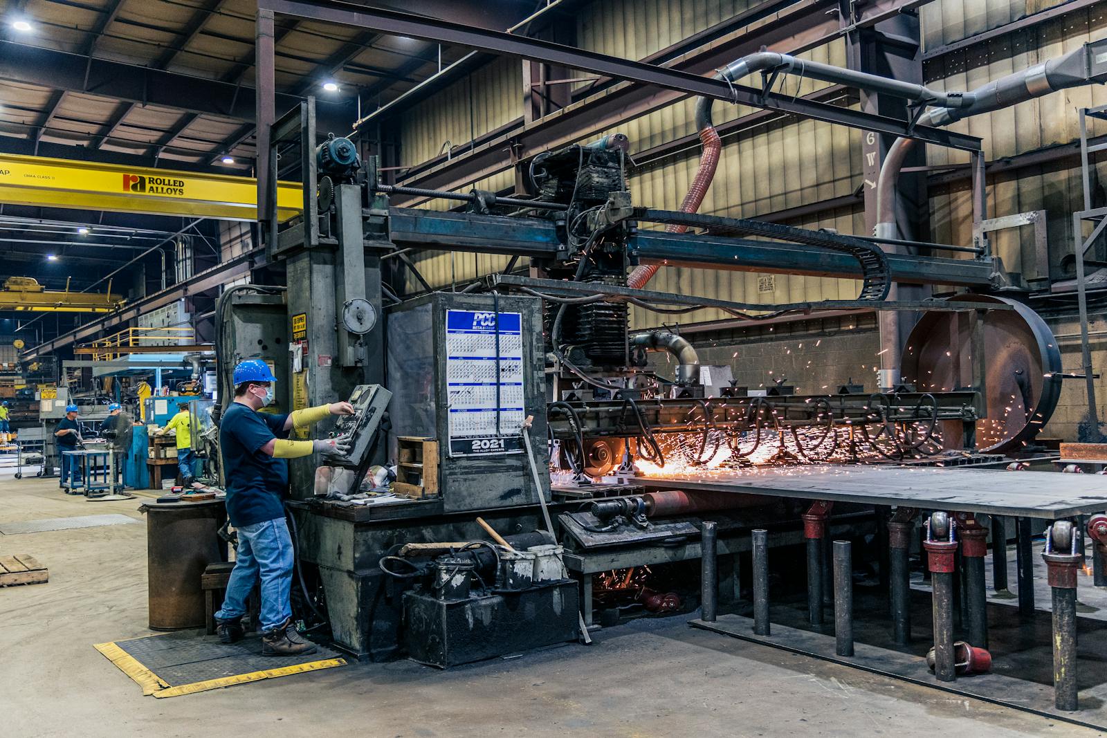 Factory floor with manufacturing equipment