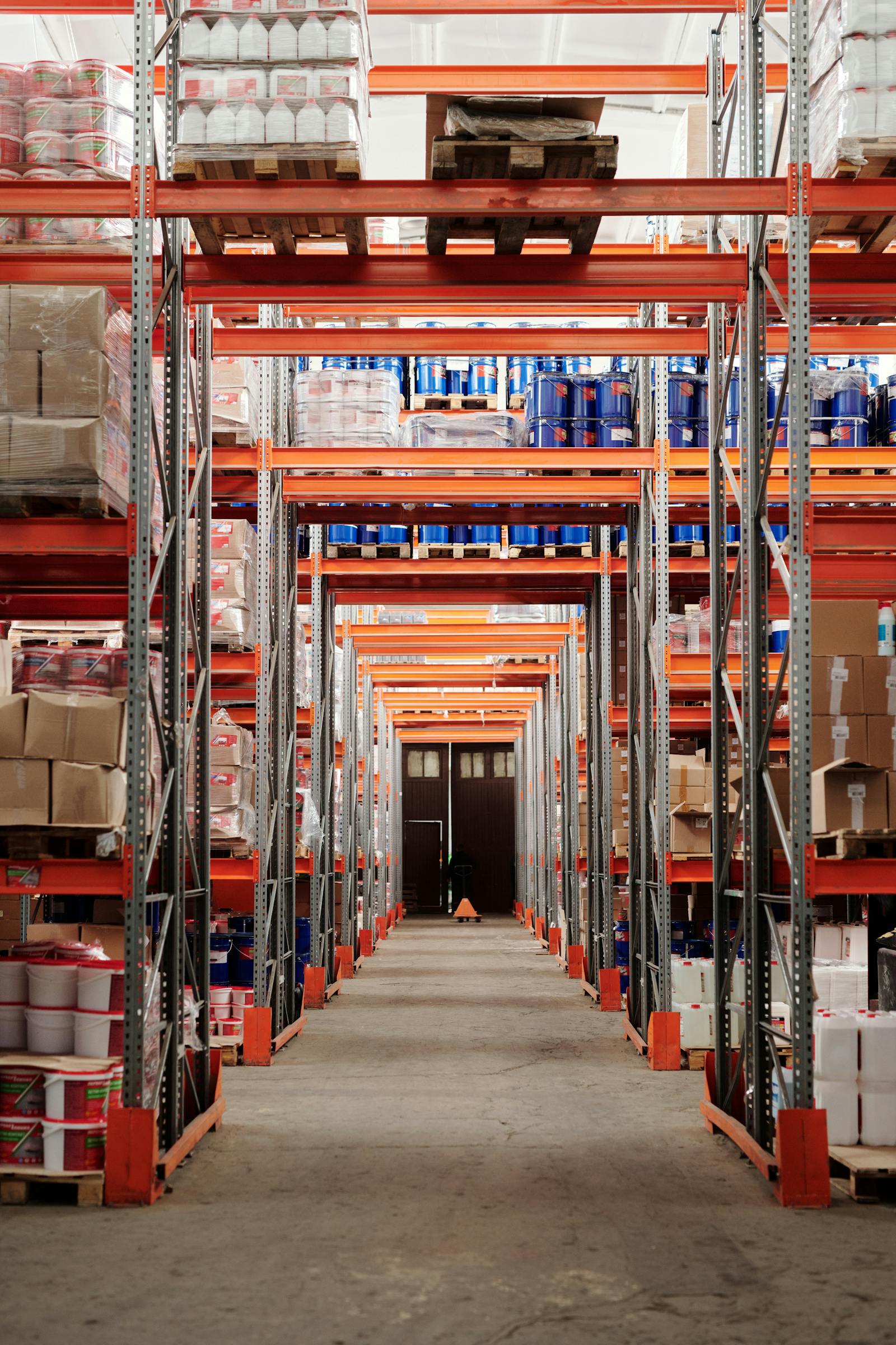 Modern warehouse with organized inventory systems
